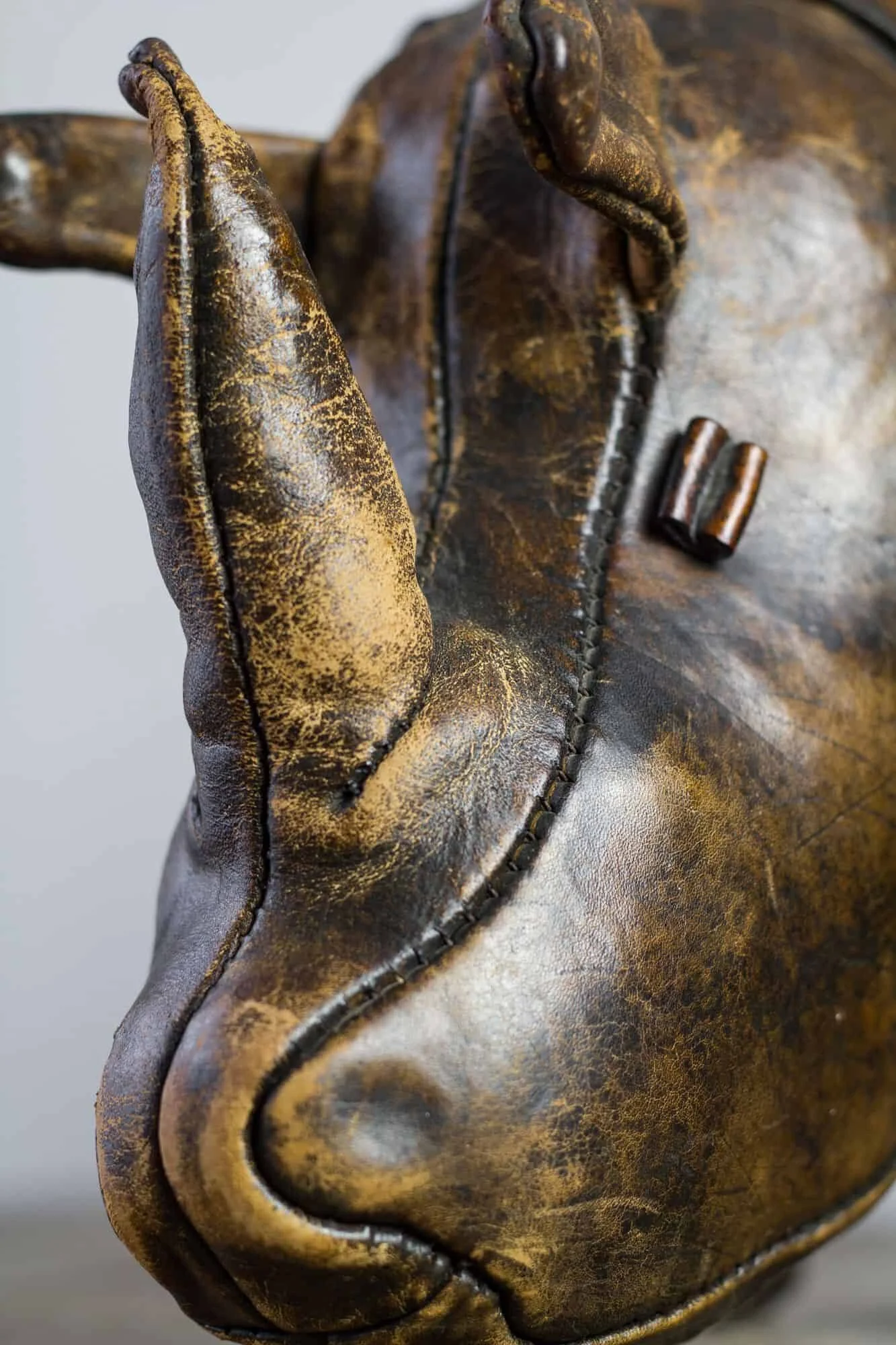 Leather rhinoceros hot sale footstool